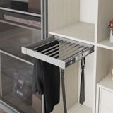 Starax S-6206-G Gri 70 cm Frenli Teleskopik Raylı Alüminyum Pantolonluk-Kemer ve Kravat Askılı