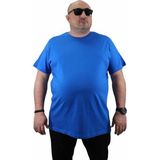 Starbattal 11100 Saks Renkli Basic Tişört Kısa Kol Erkek Günlük Stil %100 Pamuk - 8XL