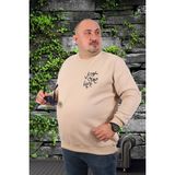 Starbattal 22733 Bej Büyük Beden Erkek Sweatshirt