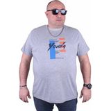 Starbattal 23124 Gri Melanj Büyük Beden Erkek T-shirt