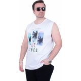 Starbattal 26125 Summer Vibes Beyaz Kolsuz Erkek T-shirt