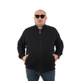 Starbattal Büyük Beden Basic Mevsimlik Fermuarlı Sweatshirt Sıyah 22750