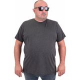 Starbattal Büyük Beden Basic Tişört 11100 Antrasit Melanj Erkek Regular Fit Kısa Kol - 4 XL - Gri
