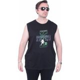 Starbattal Büyük Beden Baskılı Kolsuz Tişört Basketball 26123 Sıyah - Siyah - 5XL