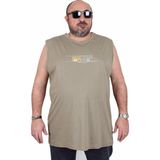 Starbattal Büyük Beden Baskılı Kolsuz Tişört Break Limits 25153 Hakı - Haki - 5XL