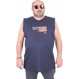 Starbattal Büyük Beden Baskılı Kolsuz Tişört Denim 25154 Lacıvert - Lacivert - 7XL