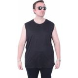 Starbattal Büyük Beden Baskılı Kolsuz Tişört Life Is Never 26121 Sıyah - Siyah - 4XL