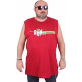 Starbattal Büyük Beden Baskılı Kolsuz Tişört Think Fast Run 25152 Bordo - 8XL