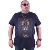 Starbattal Büyük Beden Erkek Baskılı Tişört Lion 23138 Lacivert10 - 8XL