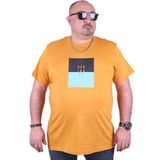 Starbattal Büyük Beden Erkek Baskılı Tişört Seaing 23136 Hardal10 - 7XL