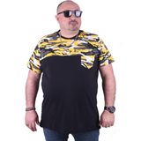 Starbattal Büyük Beden Erkek Cepli Camouflage Tişört Hardal Renk Kısa Kol Regular Fit - 5XL