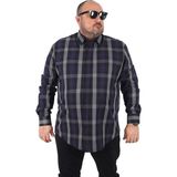 Starbattal Büyük Beden Erkek Ekoseli Gömlek Siyah Uzun Kol Regular Fit Günlük Stil - 2XL