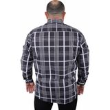Starbattal Büyük Beden Erkek Gömlek Milagro 23371 Siyah Uzun Kol Regular Fit Günlük Stil 4XL Beden Ekose-Kareli