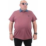 Starbattal Büyük Beden Erkek Polo Kot Yaka Tişört 23420 Eflatun Kısa Kol Esnek Kumaş - 3XL