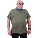 Starbattal Büyük Beden Polo Yaka Kot Yaka Tişört 23420 Hakı Erkek Regular Fit Kısa Kol - Haki - 5XL