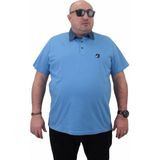 Starbattal Büyük Beden Polo Yaka Mavi Tişört Erkek Regular Fit Kısa Kol %97 Pamuk - 3XL
