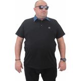 Starbattal Büyük Beden Polo Yaka Tişört 23420 Sıyah Erkek Regular Fit Kısa Kol %97 Pamuk - Siyah - 4XL