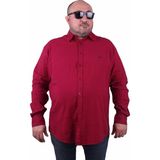 Starbattal Erkek Bordo Likralı Keten Gömlek 11305 Uzun Kol Günlük Regular Fit - 3XL