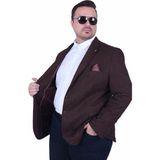 Starbattal Erkek Büyük Beden 4 Drop Blazer Şönili Ceket 500602 Kahverengi