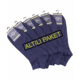 Starbattal Erkek Büyük Beden Bambu Dikişsiz Altılı Paket Patik Çorap 11903 LACIVERT