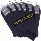 Starbattal Erkek Büyük Beden Bambu Dikişsiz Altılı Paket Patik Çorap 11903 Siyah - 46 - 50