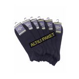 Starbattal Erkek Büyük Beden Bambu Dikişsiz Altılı Paket Patik Çorap 11903 SIYAH