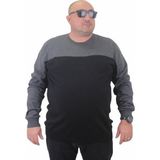 Starbattal Erkek Büyük Beden Çift Renk Sıfır Yaka Triko Kazak Antrasıt 23751 Uzun Kol Klasik Stil - Antrasit - 3XL