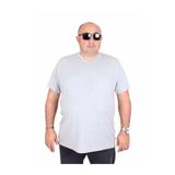Starbattal Erkek Büyük Beden Likralı Basic V Yaka Tişört 11170 GRI MELANJ