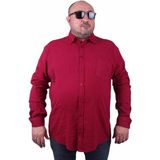 Starbattal Erkek Büyük Beden Likralı Keten Cepli Gömlek 11306 Bordo - 3XL