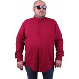 Starbattal Erkek Büyük Beden Likralı Keten Hakim Yaka Cepli Gömlek 11308 Bordo - 7XL