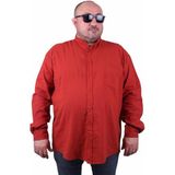 Starbattal Erkek Büyük Beden Likralı Keten Hakim Yaka Cepli Gömlek 11308 Kıremıt - Kiremit - 3XL
