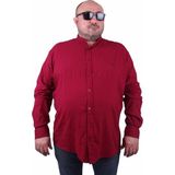 Starbattal Erkek Büyük Beden Likralı Keten Hakim Yaka Gömlek 11307 Bordo - 3XL