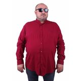 Starbattal Erkek Büyük Beden Likralı Keten Hakim Yaka Gömlek BORDO 11307