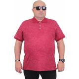 Starbattal Erkek Büyük Beden Polo Yaka Mat Baskılı Tişört 24451 Bordo - 4XL