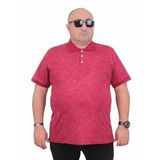 Starbattal Erkek Büyük Beden Polo Yaka Mat Baskılı Tişört 24451 BORDO