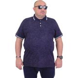 Starbattal Erkek Büyük Beden Polo Yaka Mat Baskılı Tişört 24451 Marin - 4XL