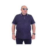 Starbattal Erkek Büyük Beden Polo Yaka Mat Baskılı Tişört 24451 Marin