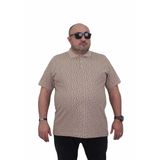 Starbattal Erkek Büyük Beden Polo Yaka Tişört Leaf 24457 BEJ