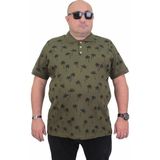 Starbattal Erkek Büyük Beden Polo Yaka Tişört Palm 24460 Askeri Yeşil - 4XL