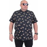 Starbattal Erkek Büyük Beden Polo Yaka Tişört Palm 24460 Lacıvert - 5XL - Lacivert