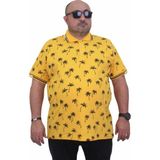 Starbattal Erkek Büyük Beden Polo Yaka Tişört Palm 24460 Sarı - 5XL