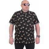 Starbattal Erkek Büyük Beden Polo Yaka Tişört Palm 24460 Sıyah - 3XL - Siyah
