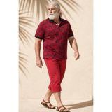 Starbattal Erkek Büyük Beden Polo Yaka Tişört Skull 24454 Bordo - 4XL