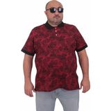 Starbattal Erkek Büyük Beden Polo Yaka Tişört Skull 24454 Bordo - 6XL