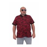 Starbattal Erkek Büyük Beden Polo Yaka Tişört Skull 24454 BORDO