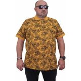 Starbattal Erkek Büyük Beden Polo Yaka Tişört Skull 24454 Hardal - 5XL
