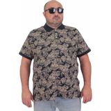 Starbattal Erkek Büyük Beden Polo Yaka Tişört Skull 24454 Lacıvert - 6XL - Lacivert