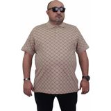 Starbattal Erkek Büyük Beden Polo Yaka Tişört Square 24452 Bej - 4XL