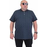 Starbattal Erkek Büyük Beden Polo Yaka Tişört Square 24452 Lacıvert - 4XL - Lacivert