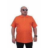 Starbattal Erkek Büyük Beden Polo Yaka Tişört Square 24452 TURUNCU